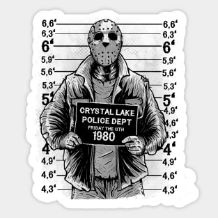 Jason Mug Shot Sticker